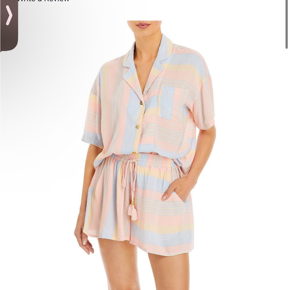 P.J. Salvage Womens 2PC Striped Short Set